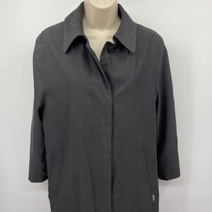 London‎ Fog Black Trench Coat Removable Hood, Zip Out Liner, 10 PET 143713-511